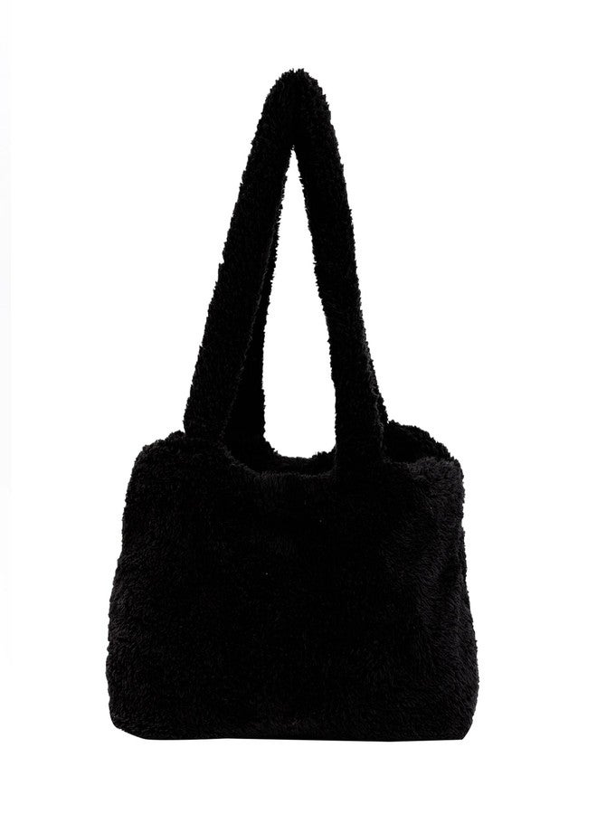 هاستر حقائب هامستر لندن الأنيقة واللطيفة المصنوعة من الفرو للنساء | حقيبة يد للبنات (أسود، المقاس: 40 × 10 × 27 سم) - Image 2